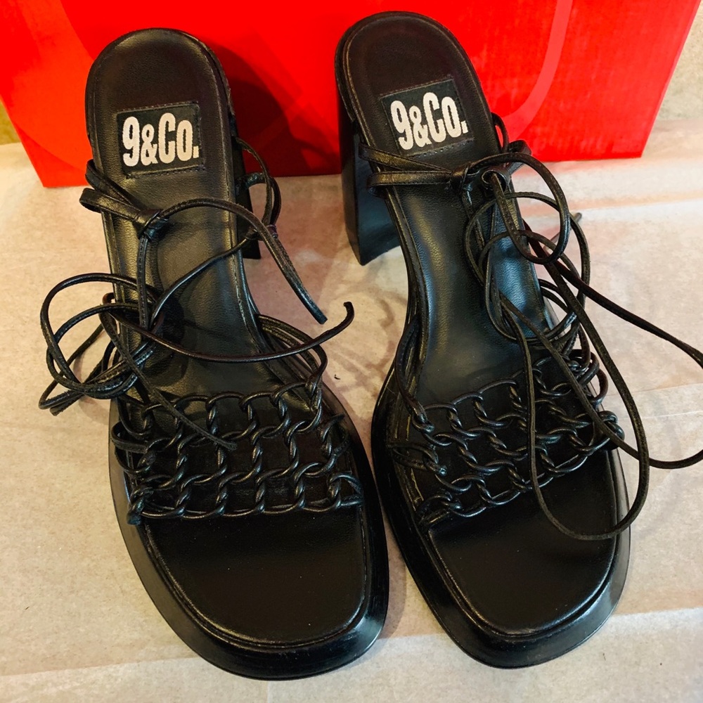 9&Co, block heeled strappy sandals